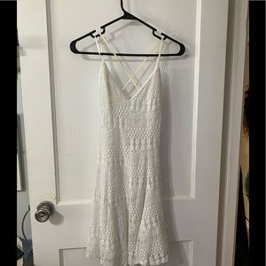 White lace skater dress